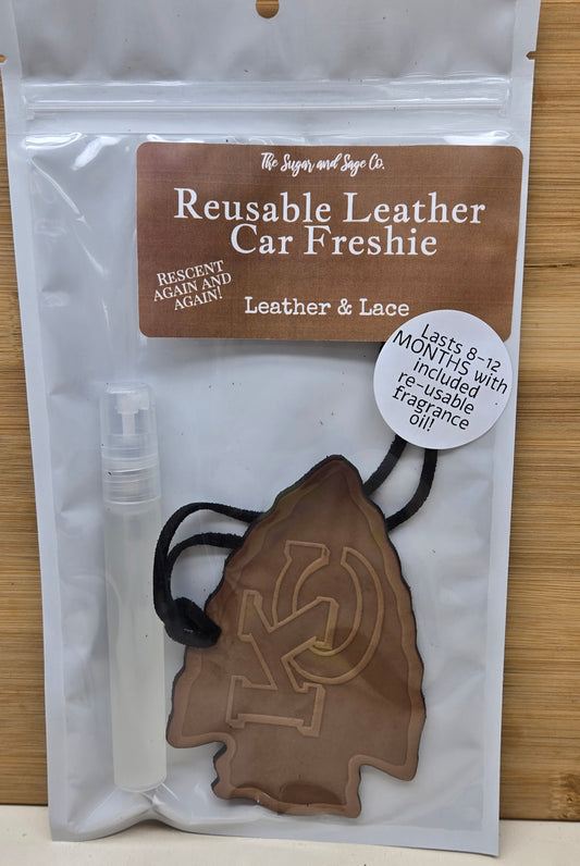 Leather & Lace Reusable Leather Car Freshie