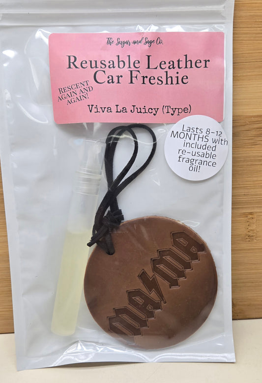 Juicy Reusable Leather Car Freshie