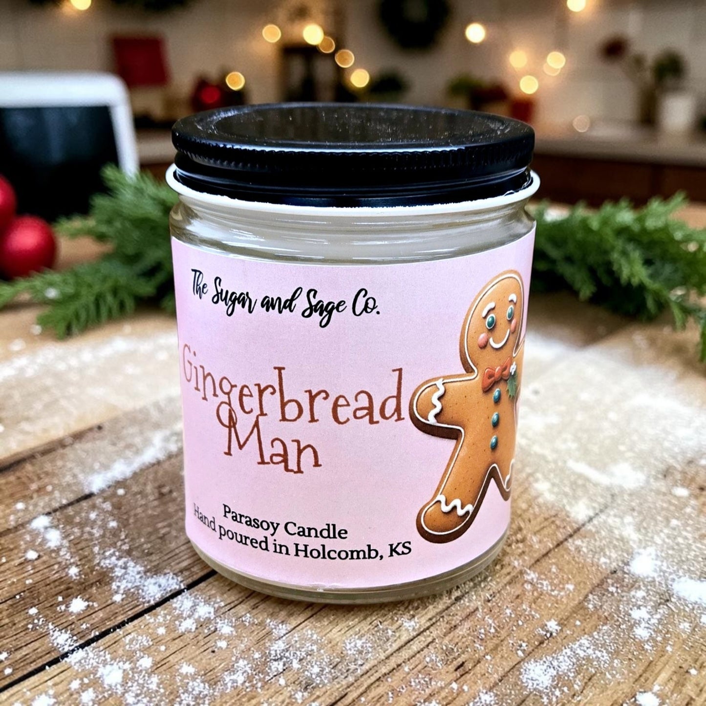 Gingerbread Man Candle