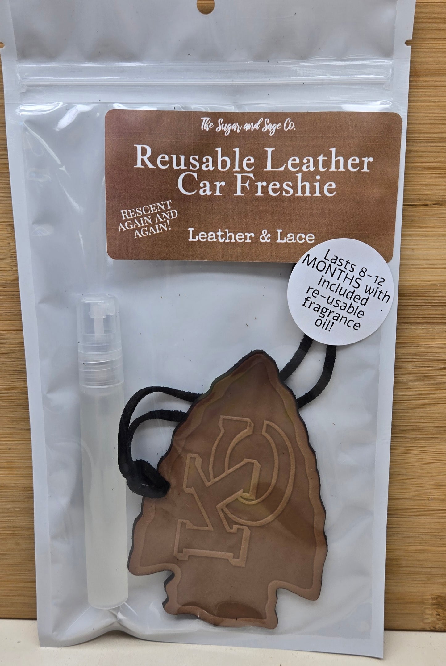 Leather & Lace Reusable Leather Car Freshie