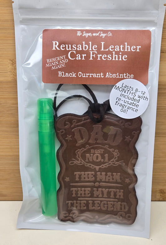 Black Currant Absinthe Reusable Leather Car Freshie