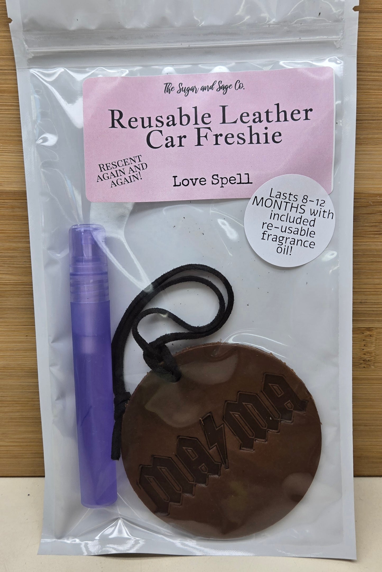 Love Spell (Type) Reusable Leather Car Freshie