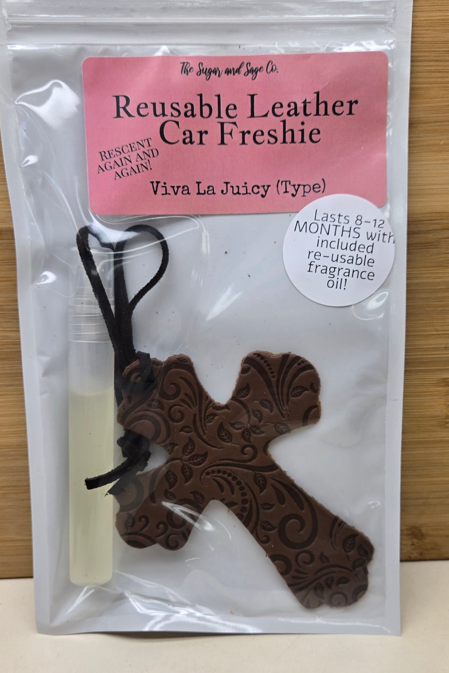 Juicy Reusable Leather Car Freshie
