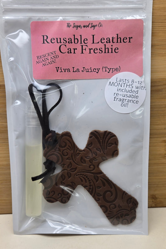Juicy Reusable Leather Car Freshie